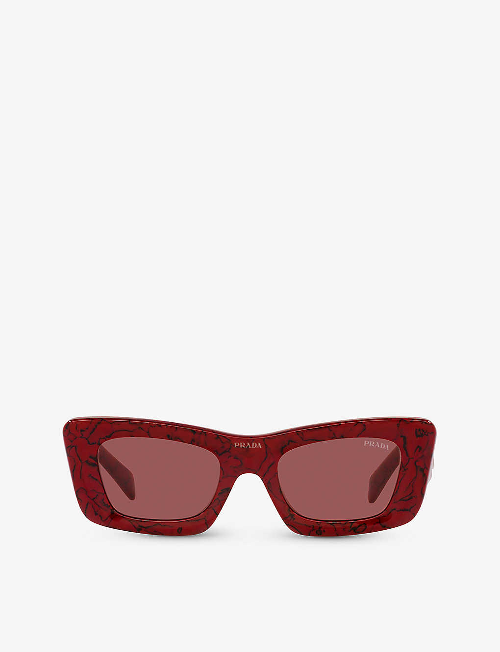 Prada Womens Red Pr 13zs Cat-eye Acetate Sunglasses
