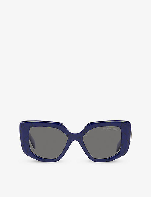 PRADA: PR 14ZS irregular-frame acetate sunglasses
