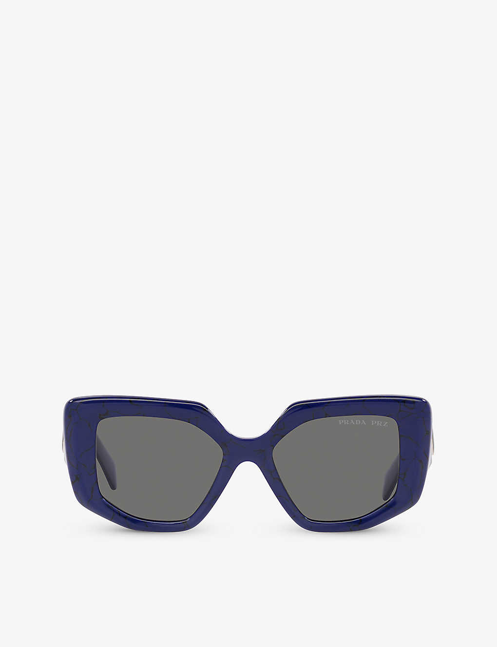 Prada Womens Blue Pr 14zs Irregular-frame Acetate Sunglasses