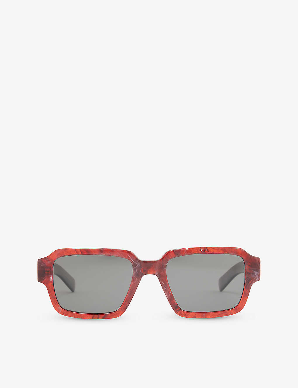 Prada Womens Red Pr 02zs Square-frame Acetate Sunglasses