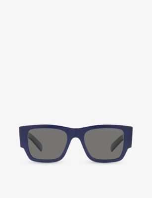 Prada Womens Blue 0pr 10zs Rectangular-frame Acetate Sunglasses