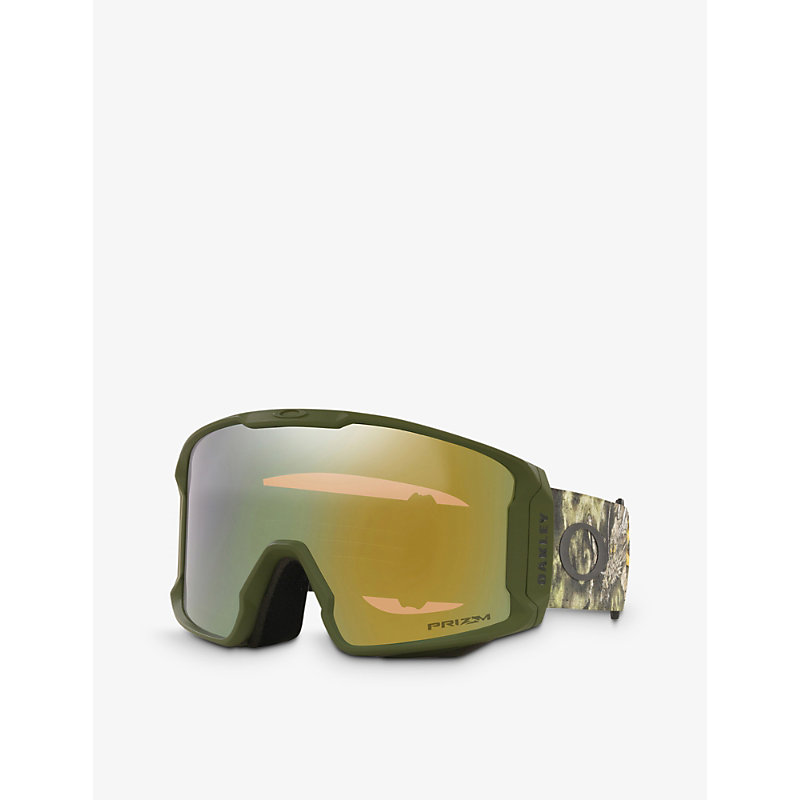 Shop Oakley Men's Green Oo7070 Line Miner™ Prizm™ Ski Goggles