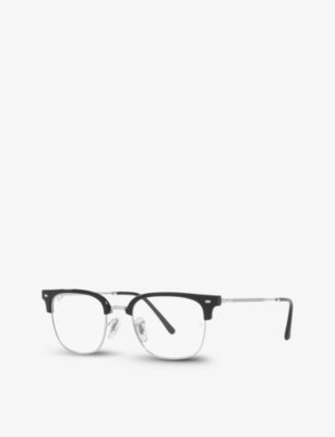 Shop Ray Ban Ray-ban Women's Black Rx7216 New Clubmaster Square-frame Acetate Glasses