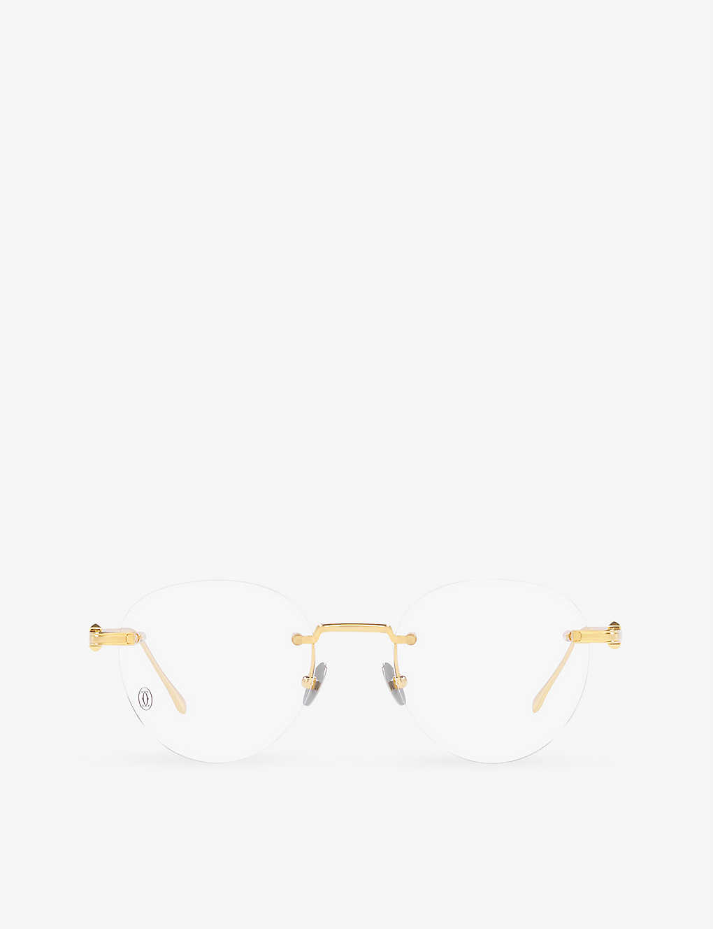 Cartier Mens Gold Ct0342o Oval-frame Metal Glasses