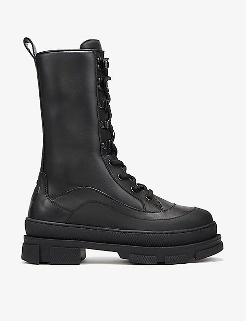 JIMMY CHOO: Aldea monogram-embellished leather boots