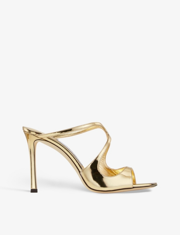 Anise 95 liquid-gold leather heeled sandals