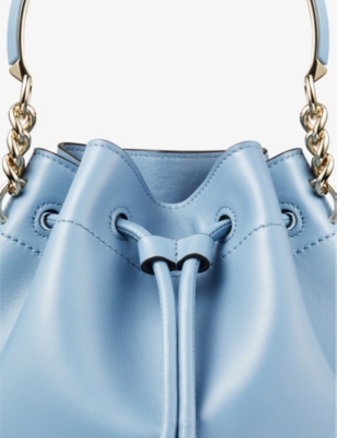 Shop Jimmy Choo Smoky Blue Bon Bon Leather Top-handle Bag