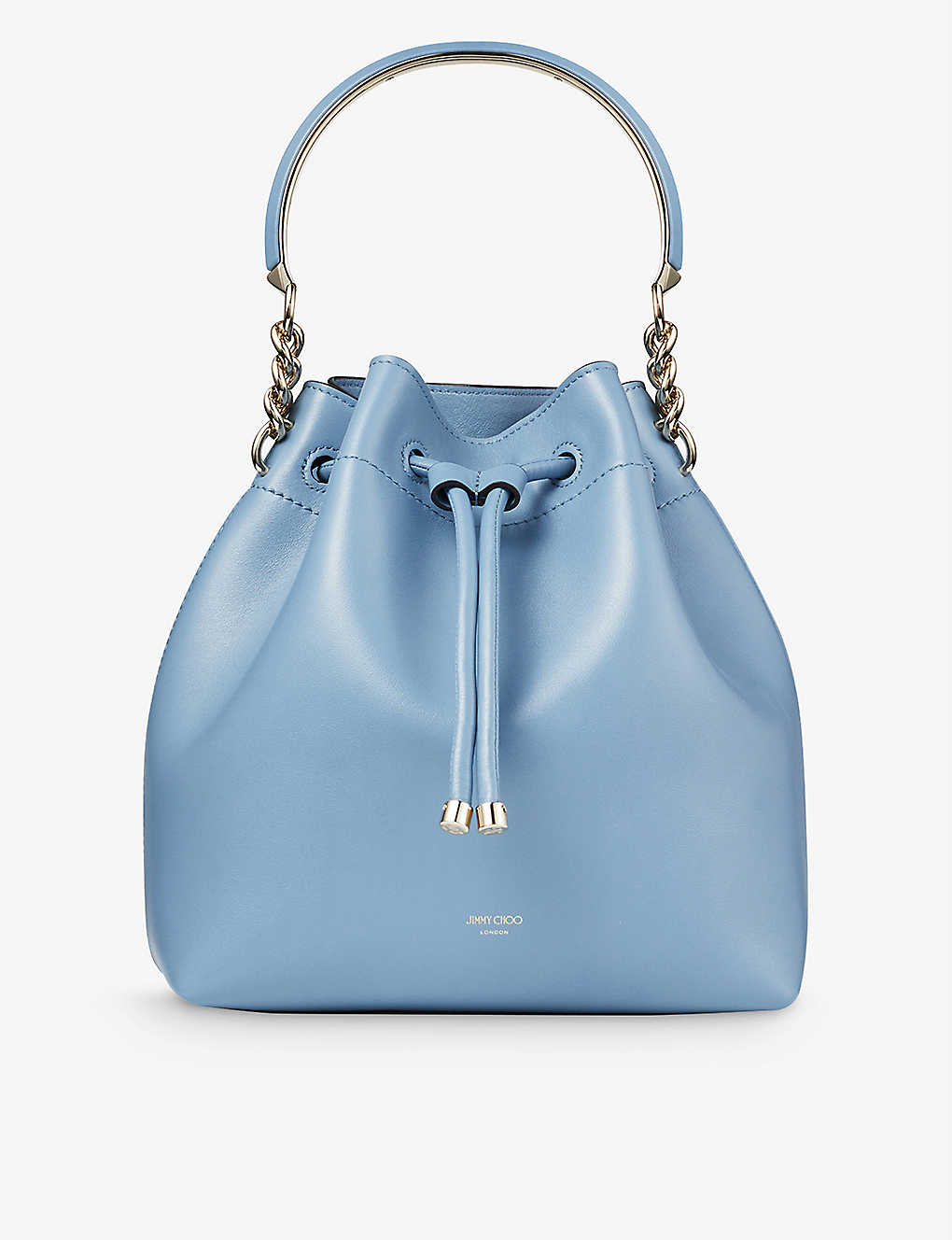 Jimmy Choo Smoky Blue Bon Bon Leather Top-handle Bag