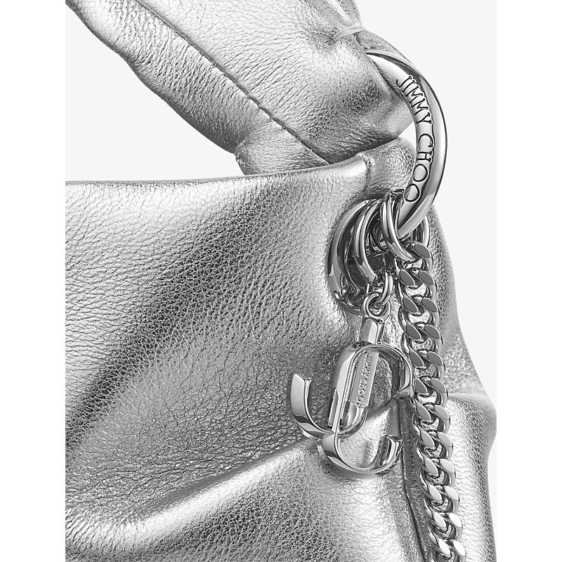 Shop Jimmy Choo Womens Silver Bonny Leather Top-handle Bag