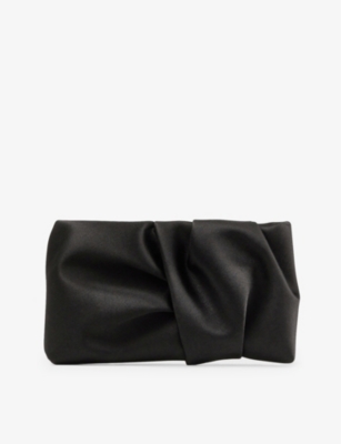 Jimmy Choo Womens Black Bonny Satin Clutch Bag