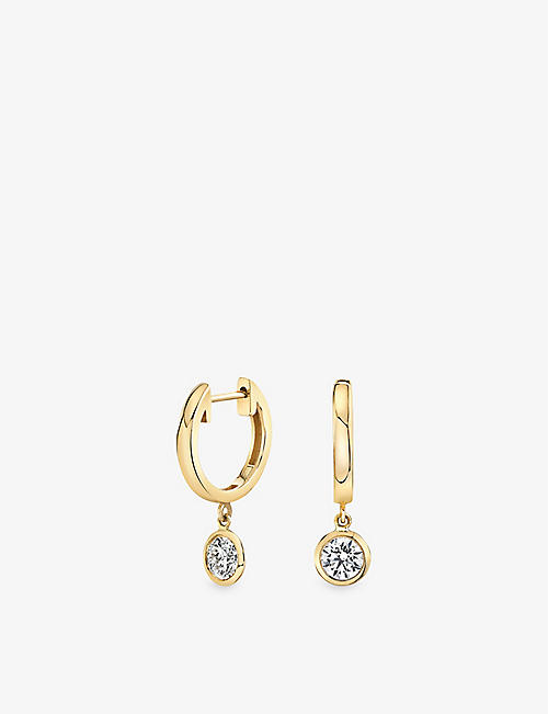 VRAI: 14ct yellow-gold and 0.5ct round-cut lab-grown diamond huggie hoop earrings