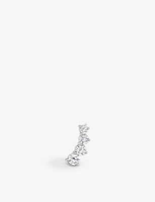 VRAI: Climber 14ct white-gold and 0.83ct brilliant-cut lab-grown diamond earring