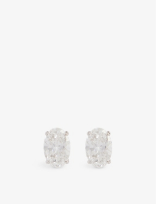 Shop Vrai Solitaire 14ct White-gold Lab-grown 2ct Diamond Stud Earrings In 14k White Gold