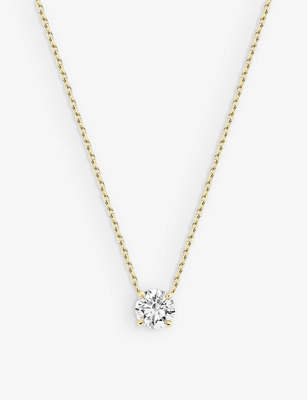 Vrai Womens 14k Yellow Gold Solitaire 14ct Yellow-gold And Lab-grown 1ct Diamond Pendant Necklace