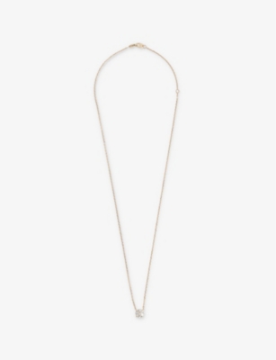 VRAI: Solitaire 14ct yellow-gold and lab-grown 1.5ct diamond pendant necklace