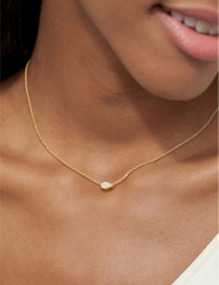 Shop Vrai Solitaire 14ct Yellow Gold And 1ct Pear-cut Lab-grown Diamond Necklace In 14k Yellow Gold