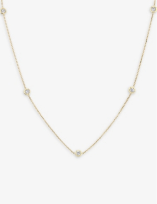 Shop Vrai Bezel 14ct Yellow Gold And 0.5ct Brilliant-cut Lab-grown Diamond Necklace In 14k Yellow Gold