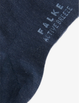 Shop Falke Women's 6127 Navy Mel. Active Breeze Stretch-woven Socks In Blue