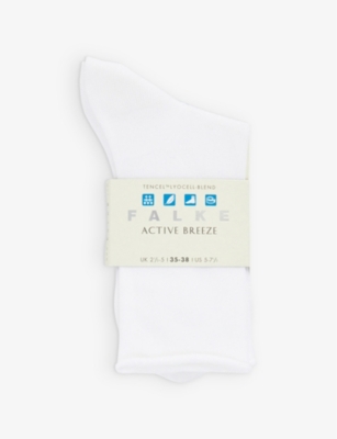 Falke Womens 2000 White Active Breeze Stretch-lyocell-blend Socks