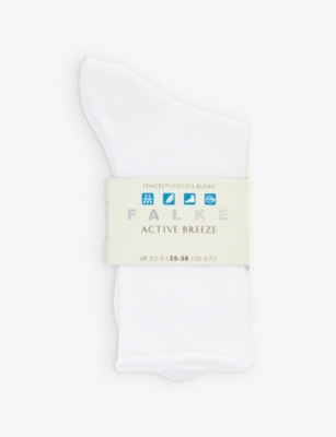 Falke Womens 2000 White Active Breeze Stretch-lyocell-blend Socks In 2000 White
