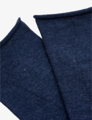 Falke Womens 6127 Navy Mel. Active Breeze Stretch-lyocell-blend Socks In 6127 Navy Mel.