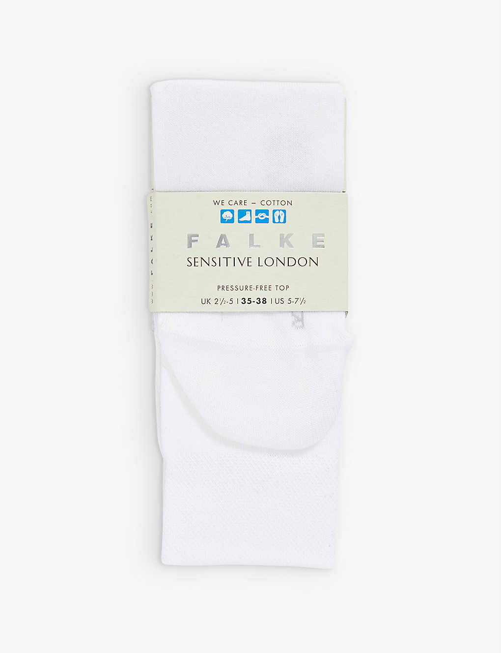 Falke Womens 2000 White Sensitive London Stretch-cotton-blend Socks