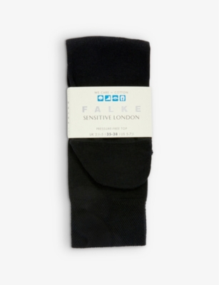 Falke Sensitive London Stretch-cotton-blend Socks In Black