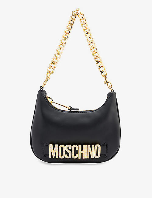 MOSCHINO: Brand-plaque leather shoulder bag