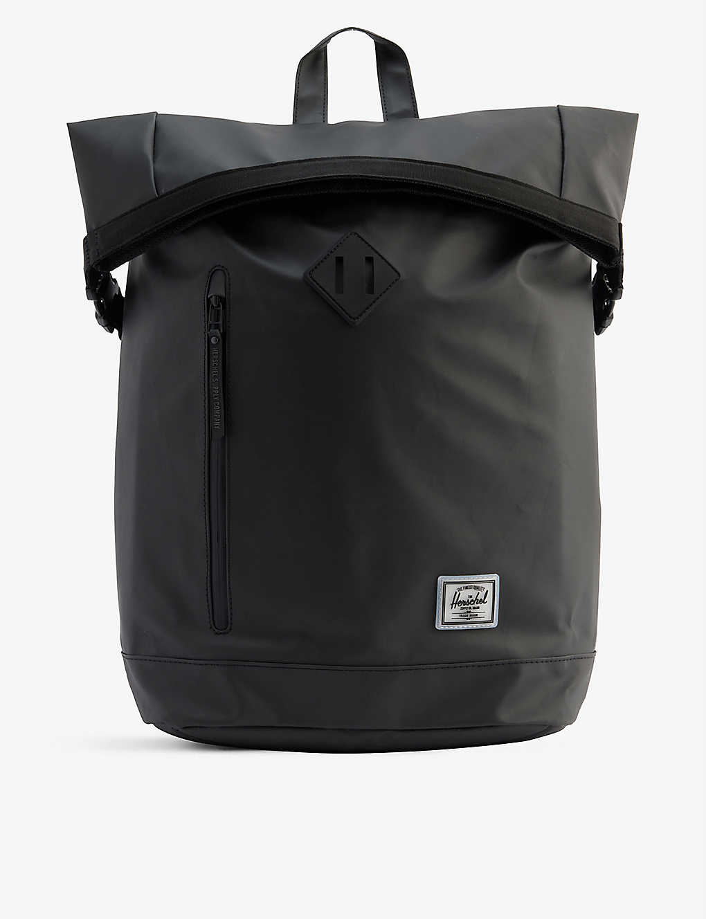 Herschel Supply Co Roll Top Recycled-polyester Backpack In Black