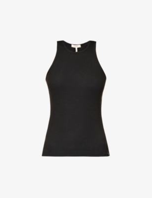 Rag & Bone The Essential Ribbed Stretch-organic Pima Cotton Jersey Tank In Black