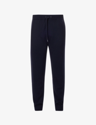 Derek Rose Finley Tapered Cashmere Sweatpants In Blue