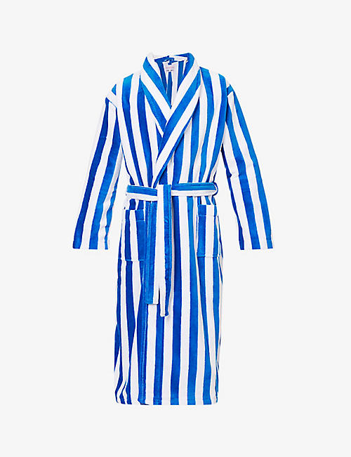 DEREK ROSE: Aston striped cotton-blend robe