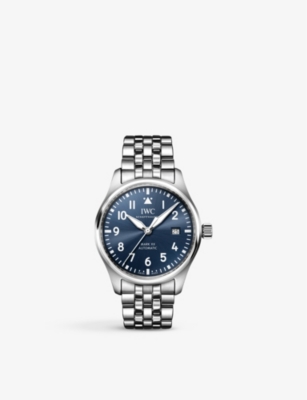 Iwc Schaffhausen Mens Iw328204 Pilot's Mark Xx Stainless Steel Automatic Watch Blu In Blue