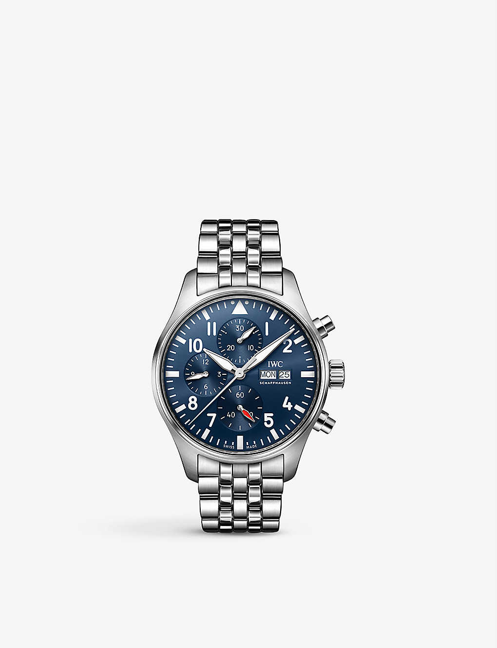 Iwc Schaffhausen Men's Blue Men's Blue Stainless Steel Iw378004 Pilot's Chronograph Automatic Watch
