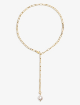La Maison Couture Amadeus Alba 14ct Yellow Gold-plated Brass And Pearl Necklace