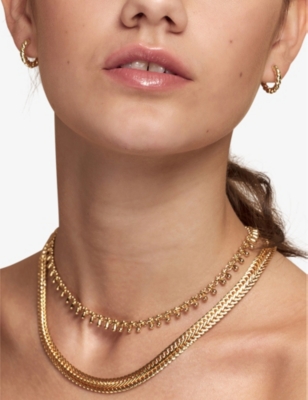 LA MAISON COUTURE: Amadeus Snake 14ct yellow gold-plated brass necklace