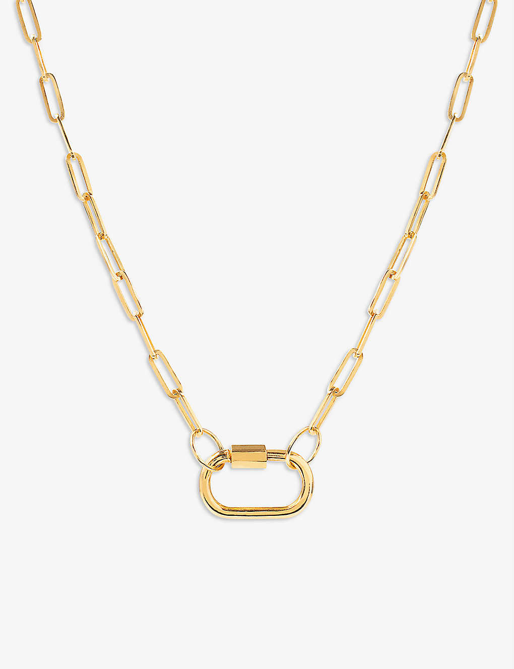 La Maison Couture Amadeus Daphne Paperclip 14ct Yellow Gold-plated Vermeil Recycled Sterling Silver Necklace