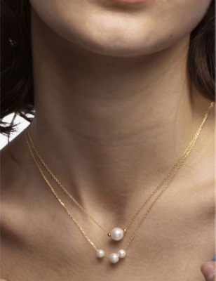 La Maison Couture Amadeus Laura 14ct Recycled Yellow-gold Vermeil And Pearl Necklace In Gold