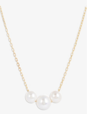 La Maison Couture Amadeus Laura 14ct Recycled Yellow-gold Vermeil And Pearl Necklace In Gold