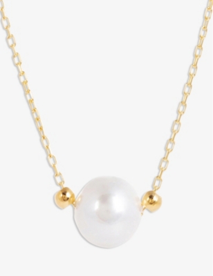 La Maison Couture Amadeus Laura 14ct Yellow Gold-plated Vermeil Recycled Sterling Silver And Pearl Necklace