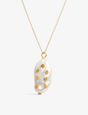 LA MAISON COUTURE: Amadeus Venus 14ct recycled yellow-gold vermeil and pearl necklace