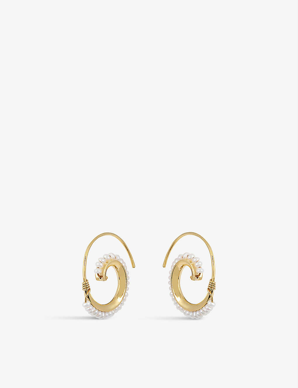La Maison Couture Amadeus Venus 14ct Recycled Yellow-gold Vermeil And Pearl Hoop Earrings