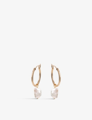 La Maison Couture Amadeus Venus 14ct Recycled Yellow-gold Vermeil And Pearl Hoop Earrings
