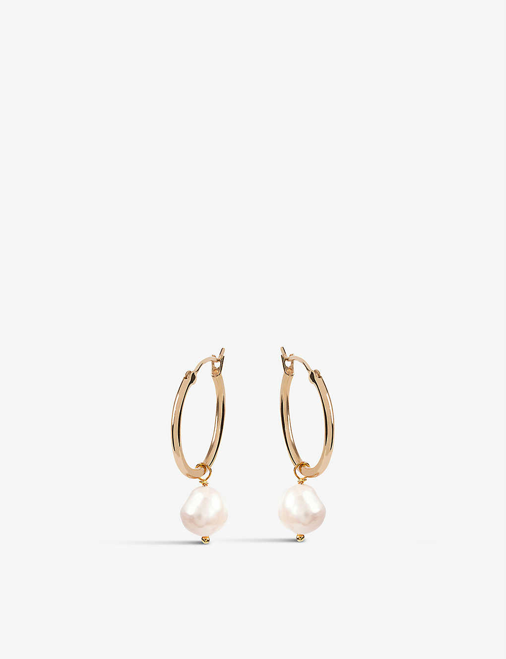 La Maison Couture Amadeus Venus 14ct Yellow Gold-vermeil Recycled Sterling-silver And Keshi Pearl Large Hoop Earrings