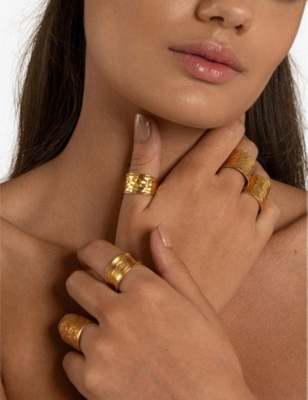 LA MAISON COUTURE: Amadeus Nudo 14ct yellow gold-vermeil sterling-silver short adjustable ring