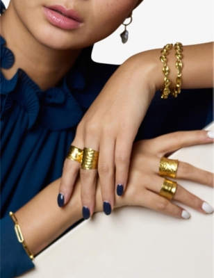 LA MAISON COUTURE: Amadeus Nudo 14ct yellow gold-vermeil sterling-silver adjustable ring