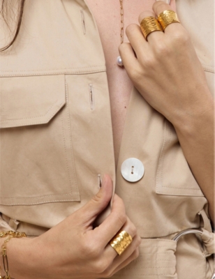 LA MAISON COUTURE: Amadeus Nudo 14ct yellow-gold vermeil ring