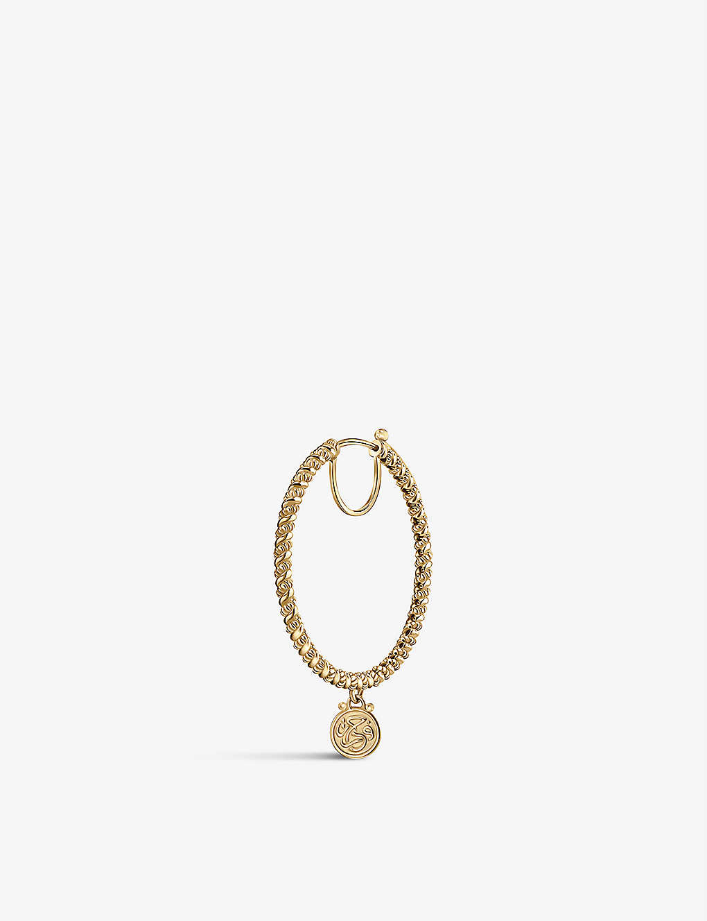 La Maison Couture Azza Fahmy Joy 18ct Yellow-gold Single Hoop Earring In Gold/silver