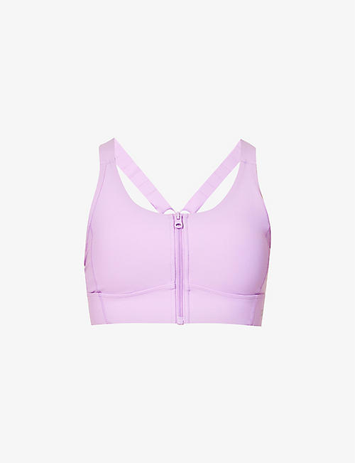 LORNA JANE: Excel zip-front stretch-woven sports bra