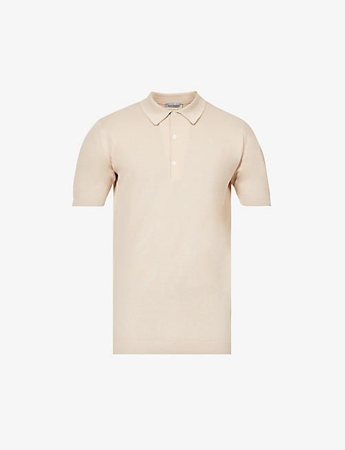 JOHN SMEDLEY: Short-sleeved cotton-piqué polo shirt
